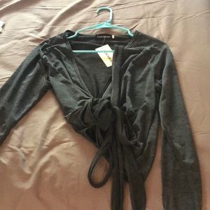 Grey wrap around jacket